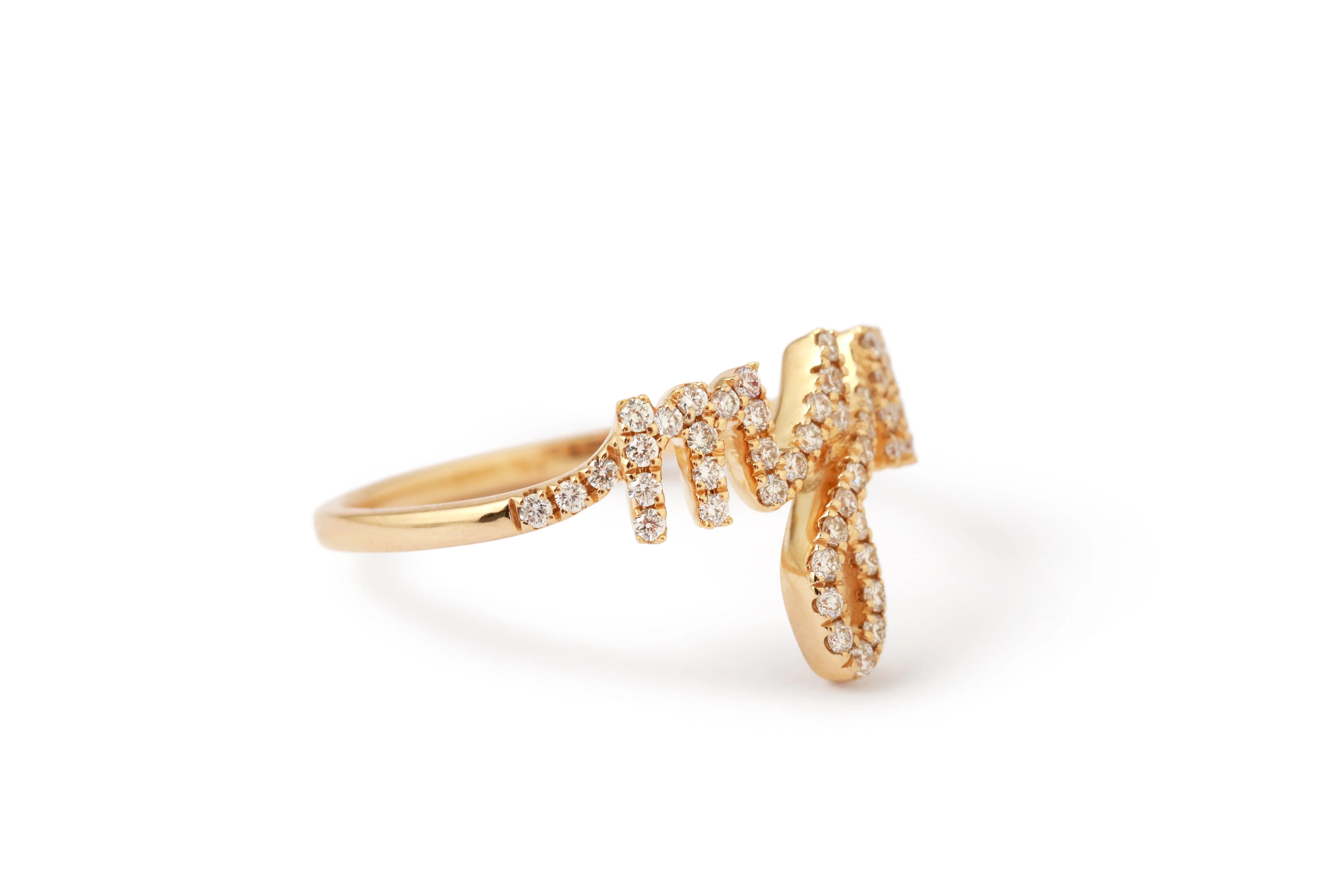 Pave Diamond Initial Ring by Tiffany Yan