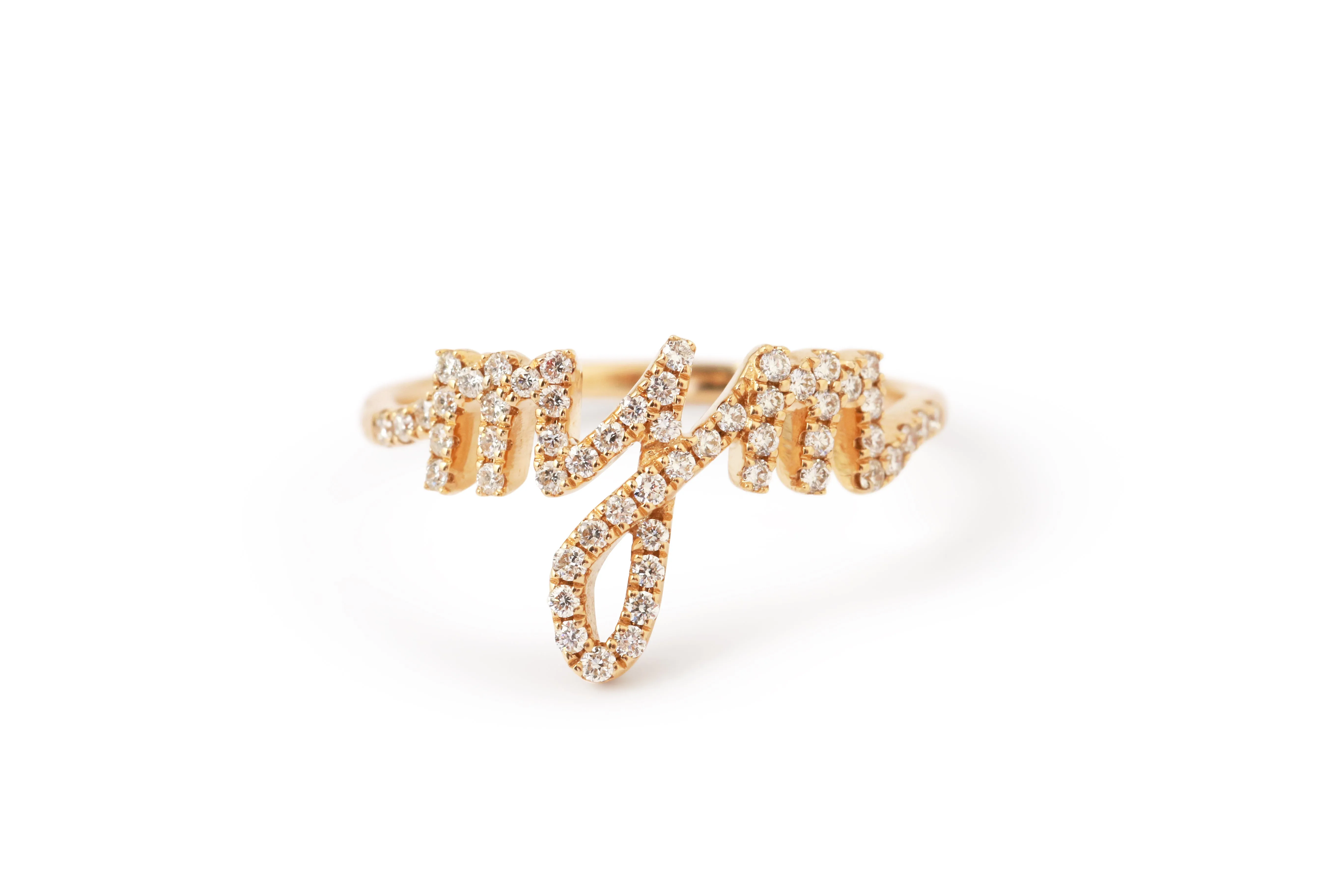 Pave Diamond Initial Ring by Tiffany Yan