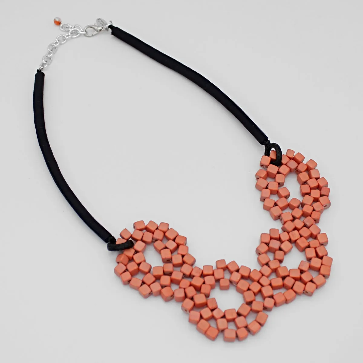 Peach Elyse Beaded Necklace