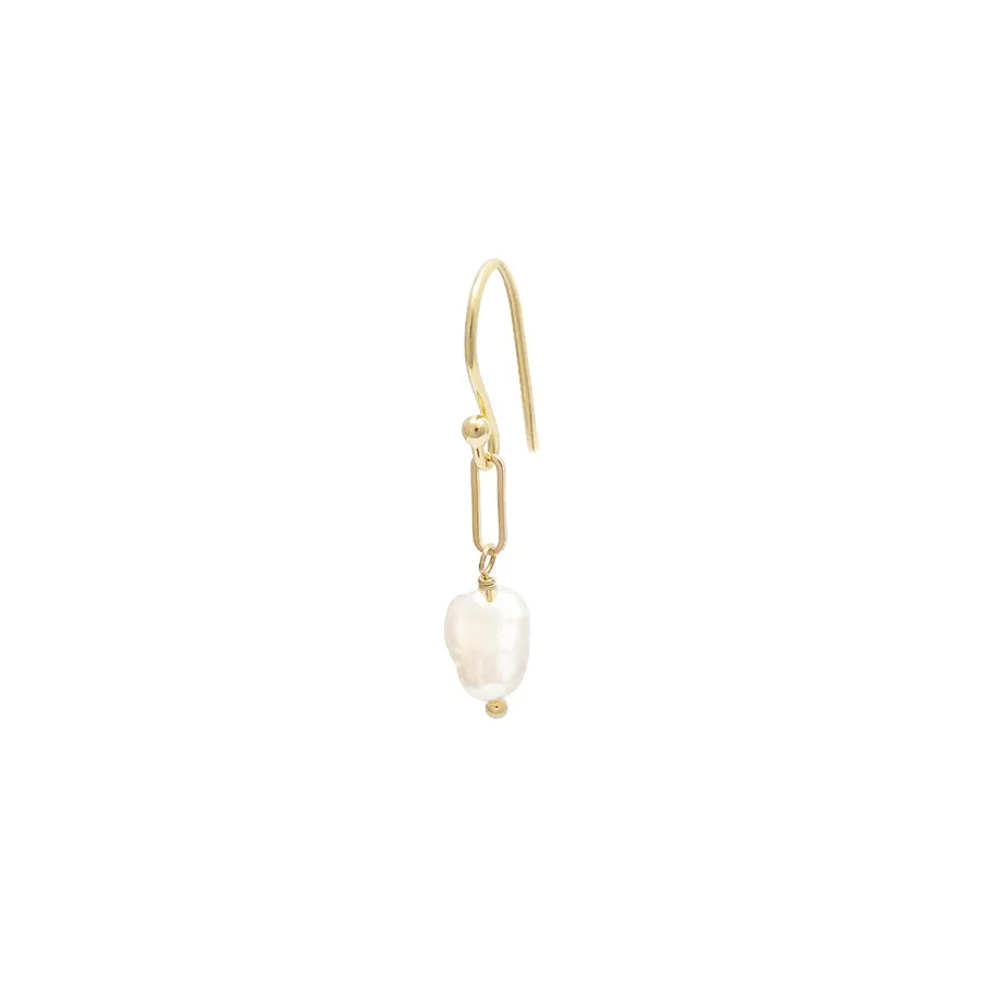 Pearl Nugget Paper Clip Earrings