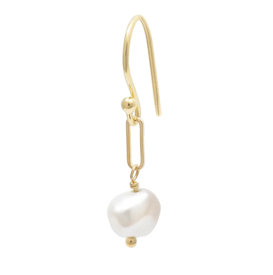 Pearl Nugget Paper Clip Earrings