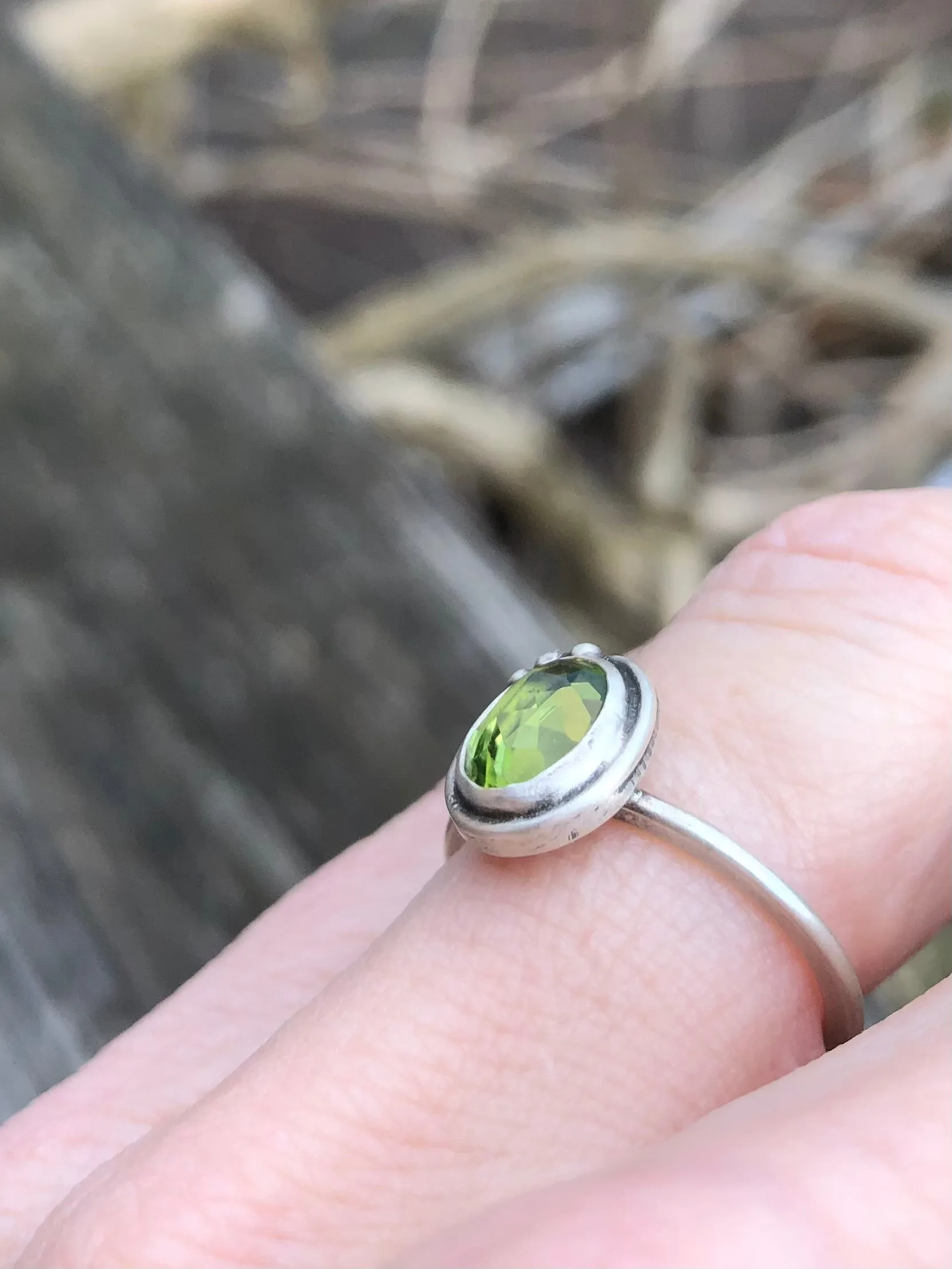 Peridot Oval Stacking Ring