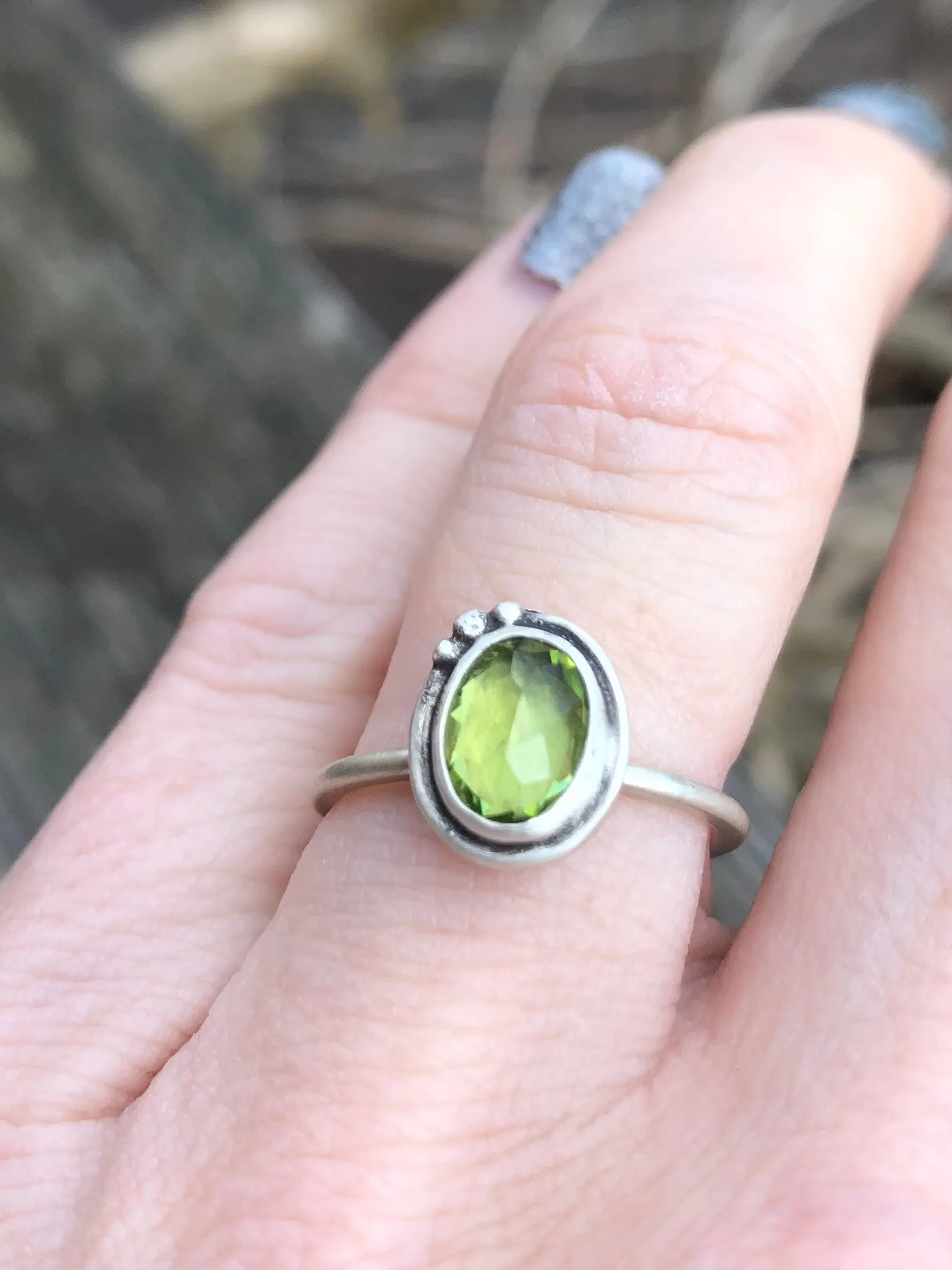 Peridot Oval Stacking Ring