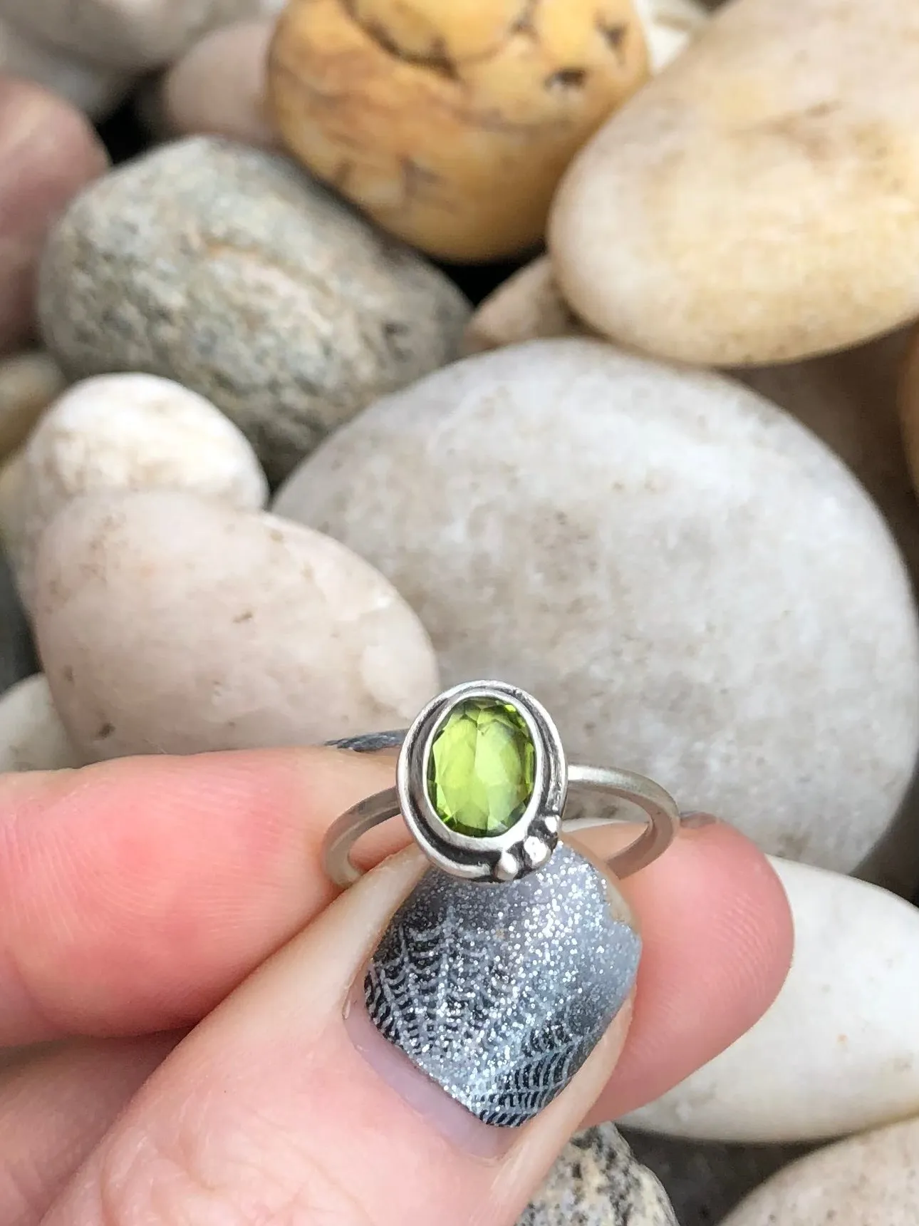 Peridot Oval Stacking Ring