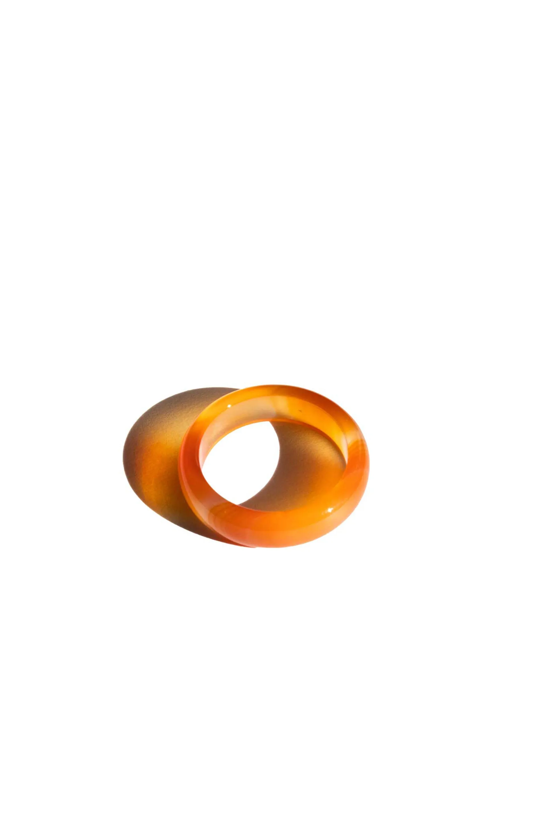 Persimmon — Dark orange jade stone ring