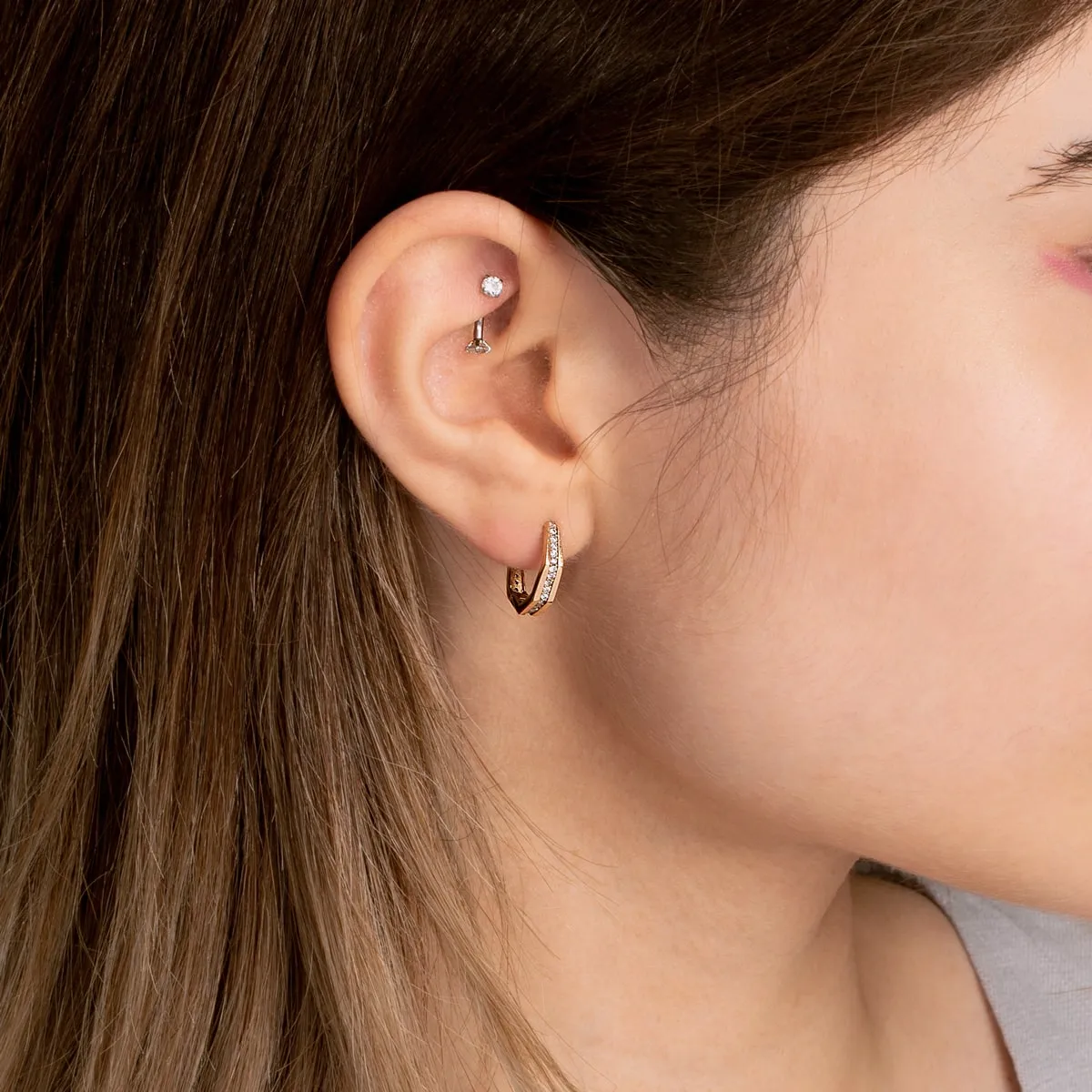 Polygonal Hoop Earrings