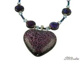 Purple Heart Extravagance Beaded Necklace