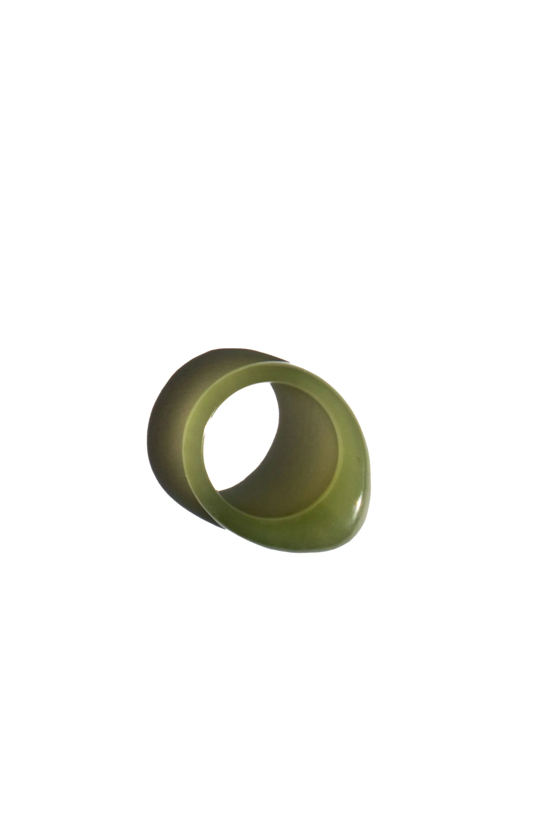 Pyra — Teardrop green jade ring