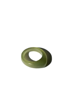 Pyra — Teardrop green jade ring