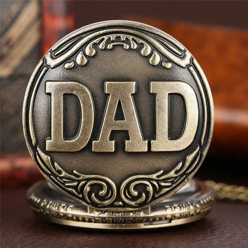 "Dad" Engraved Bronze Pocket Watch