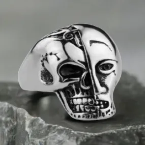 R181 Stainless Steel Terminator Skull Face Biker Ring