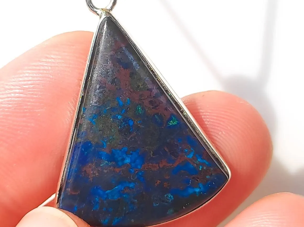 Rare Azurite Mineral Pendant Necklace