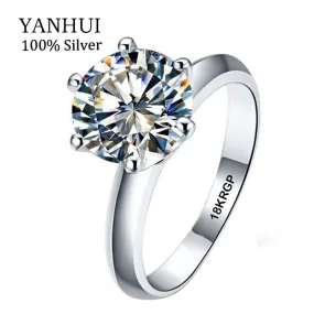 Real 100% White Gold Ring 18KRGP Stamp Rings Set 3 Carat CZ Diamant Wedding Rings For Women RING SIZE 5 6 7 8 9 10 11 YHR168