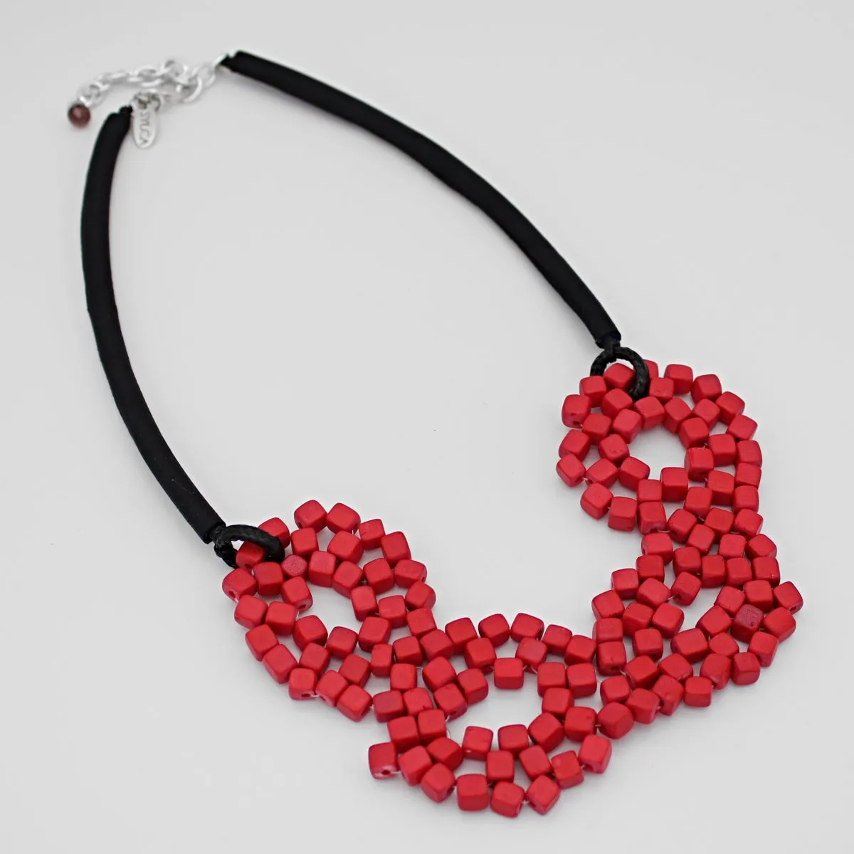 Red Elyse Beaded Necklace