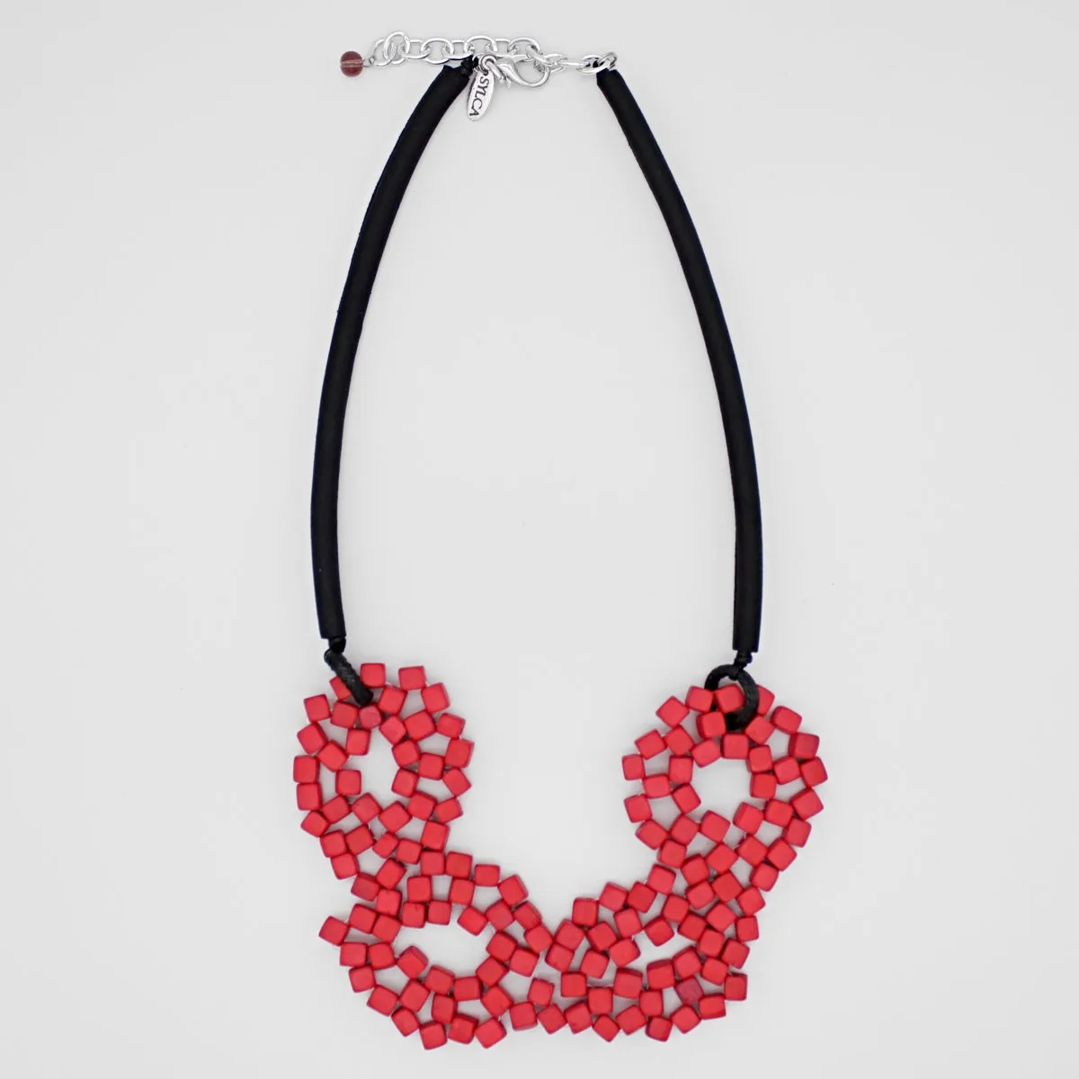 Red Elyse Beaded Necklace