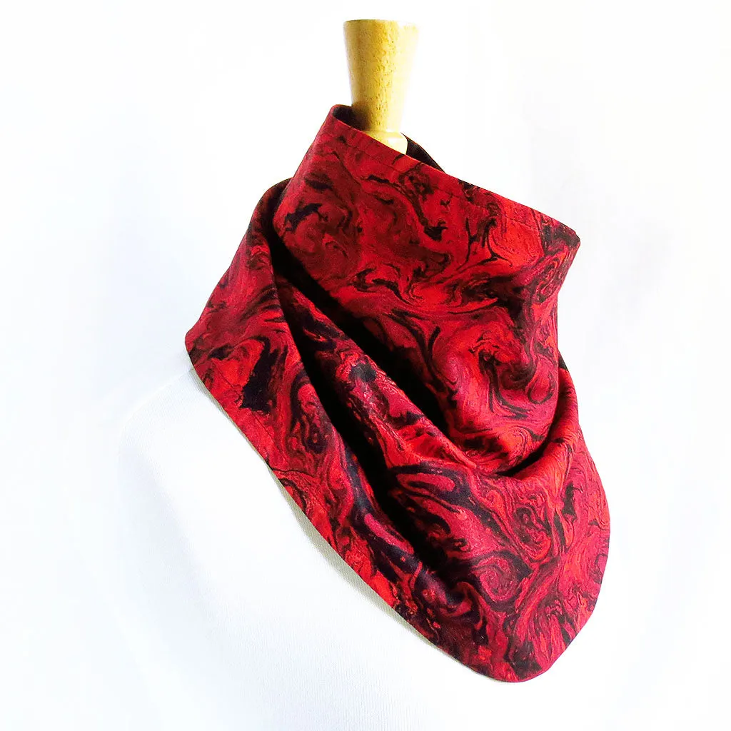 red marble button scarf