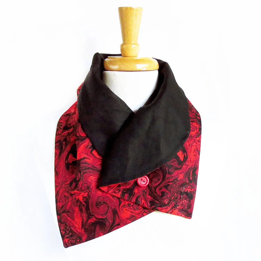 red marble button scarf