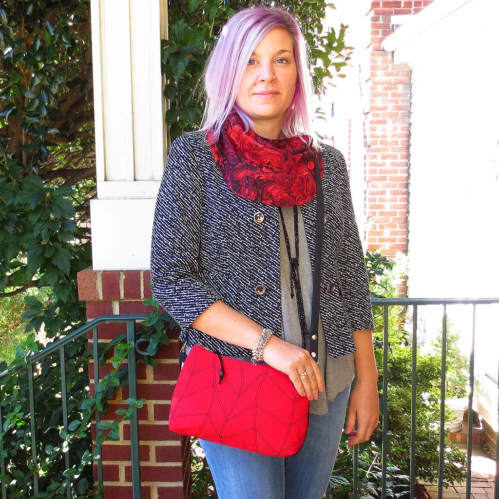 red marble button scarf