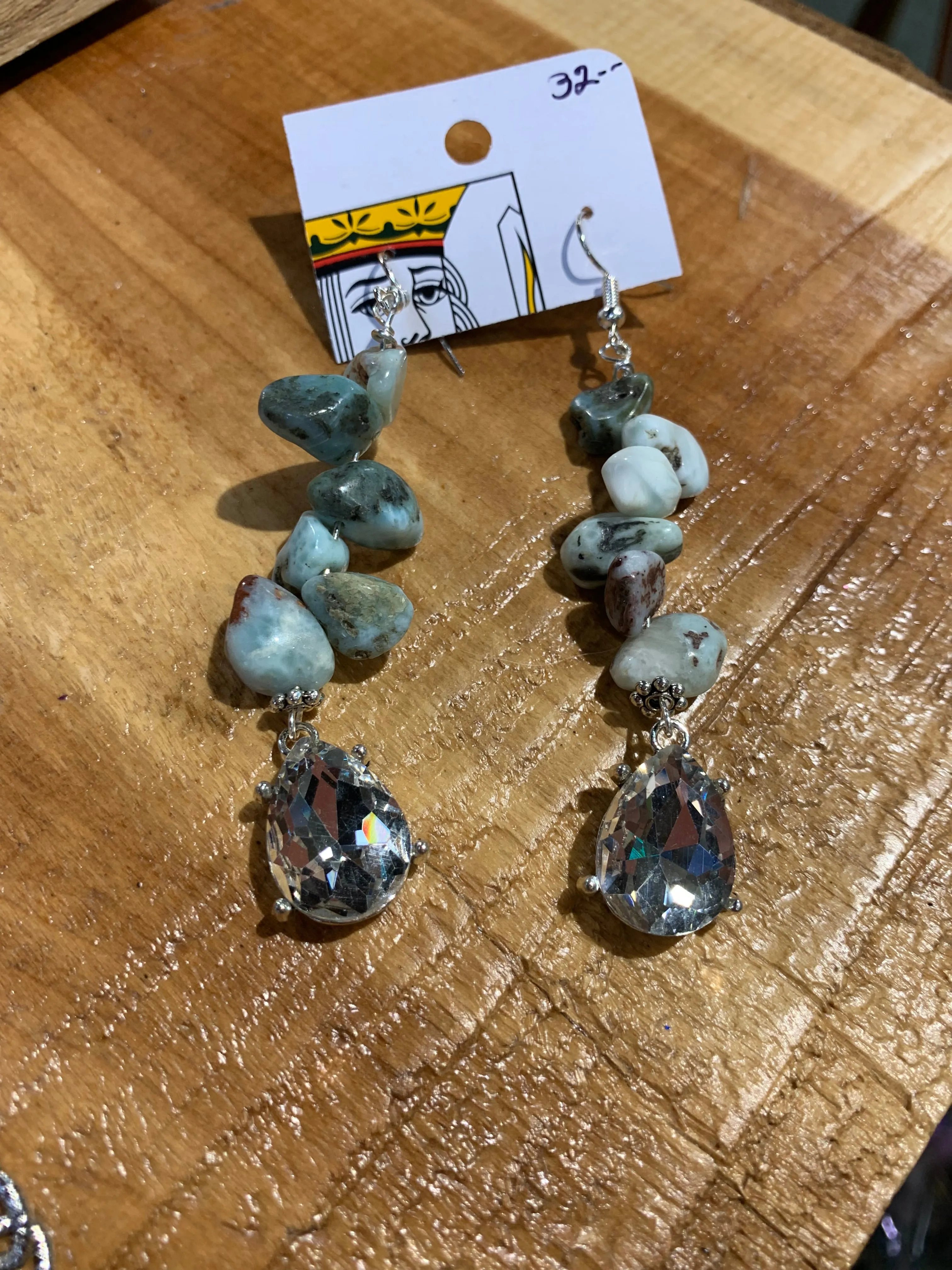 Ren Chunky Stone AB Earrings - Turquoise Mix