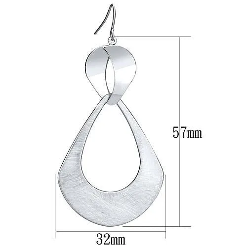 Rhodium & Rhodium Iron Earrings with No Stone for Women No Stone Stone Color Style LO2752