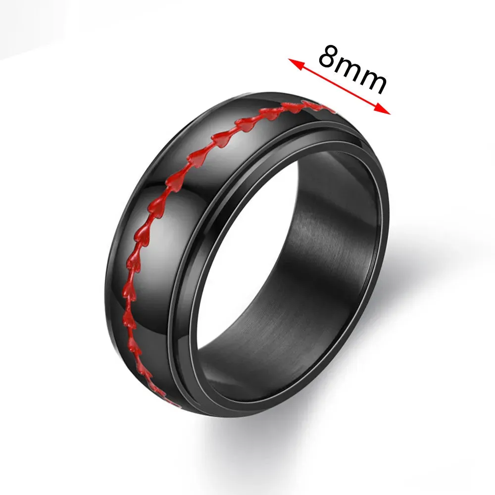 Rings for Men-Women Black Stainless Steel Rotate Ring