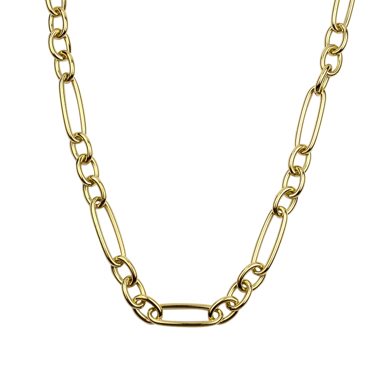 Roberto Coin Designer Gold 18K Yellow Gold Alternating Oval Link 18" Necklace