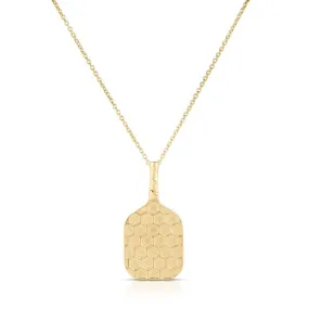 Roberto Coin Pickle Ball Textured Racket Pendant in 18K Yellow Gold