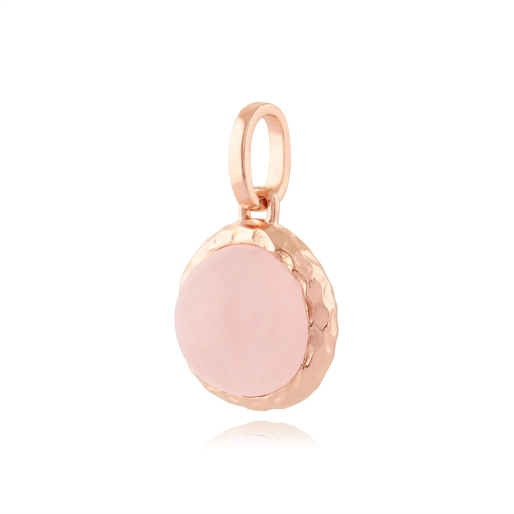 Rose Quartz "Irida" Pastell Anhänger Halskette in 9ct Rosen Gold Beschichtet Sterlingsilber