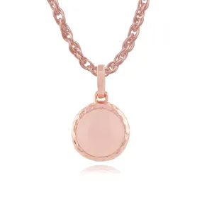 Rose Quartz "Irida" Pastell Anhänger Halskette in 9ct Rosen Gold Beschichtet Sterlingsilber