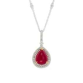 Ruby & Diamond Halo Pendant