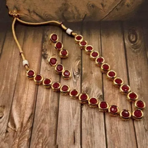 Ruby Kundan Necklace Set