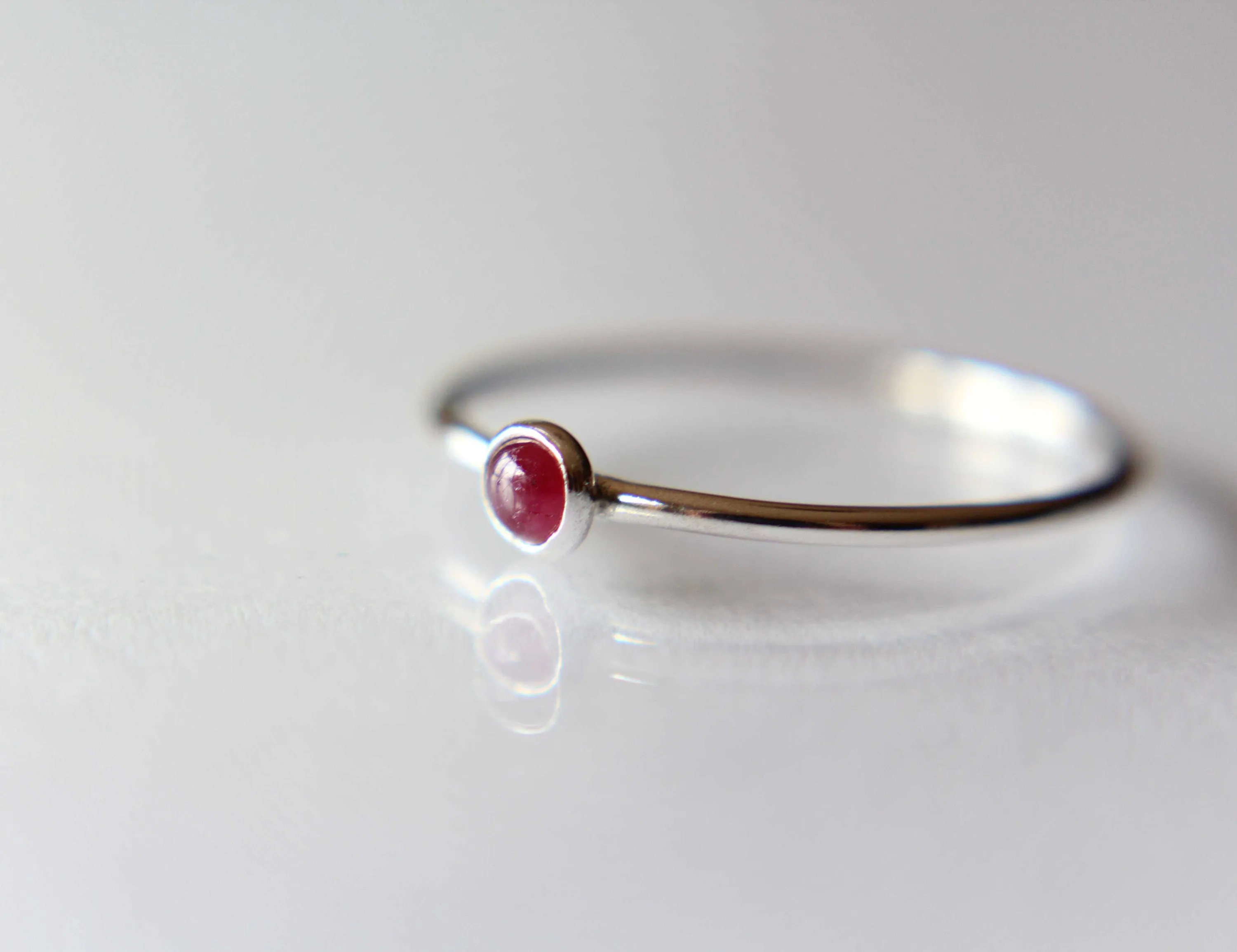 Ruby Ring, Sterling Silver Ruby Ring, Dainty Ruby Ring,Tiny Ruby Ring, Thin Ruby Ring, July Birthstone, Genuine Ruby, Ruby Gemstone, Gift