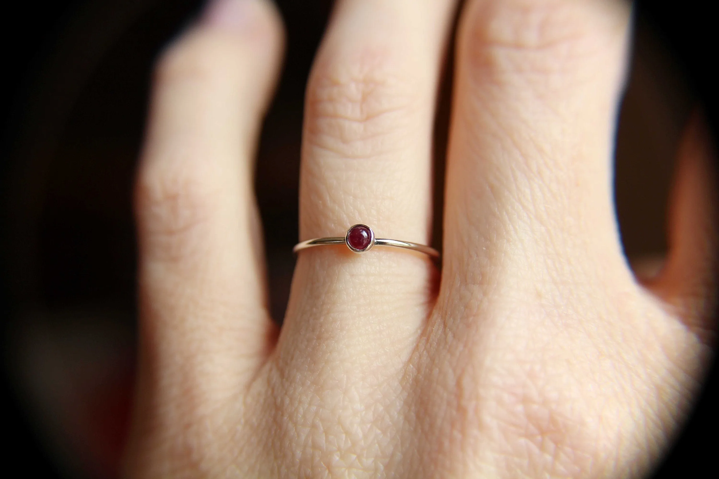 Ruby Ring, Sterling Silver Ruby Ring, Dainty Ruby Ring,Tiny Ruby Ring, Thin Ruby Ring, July Birthstone, Genuine Ruby, Ruby Gemstone, Gift