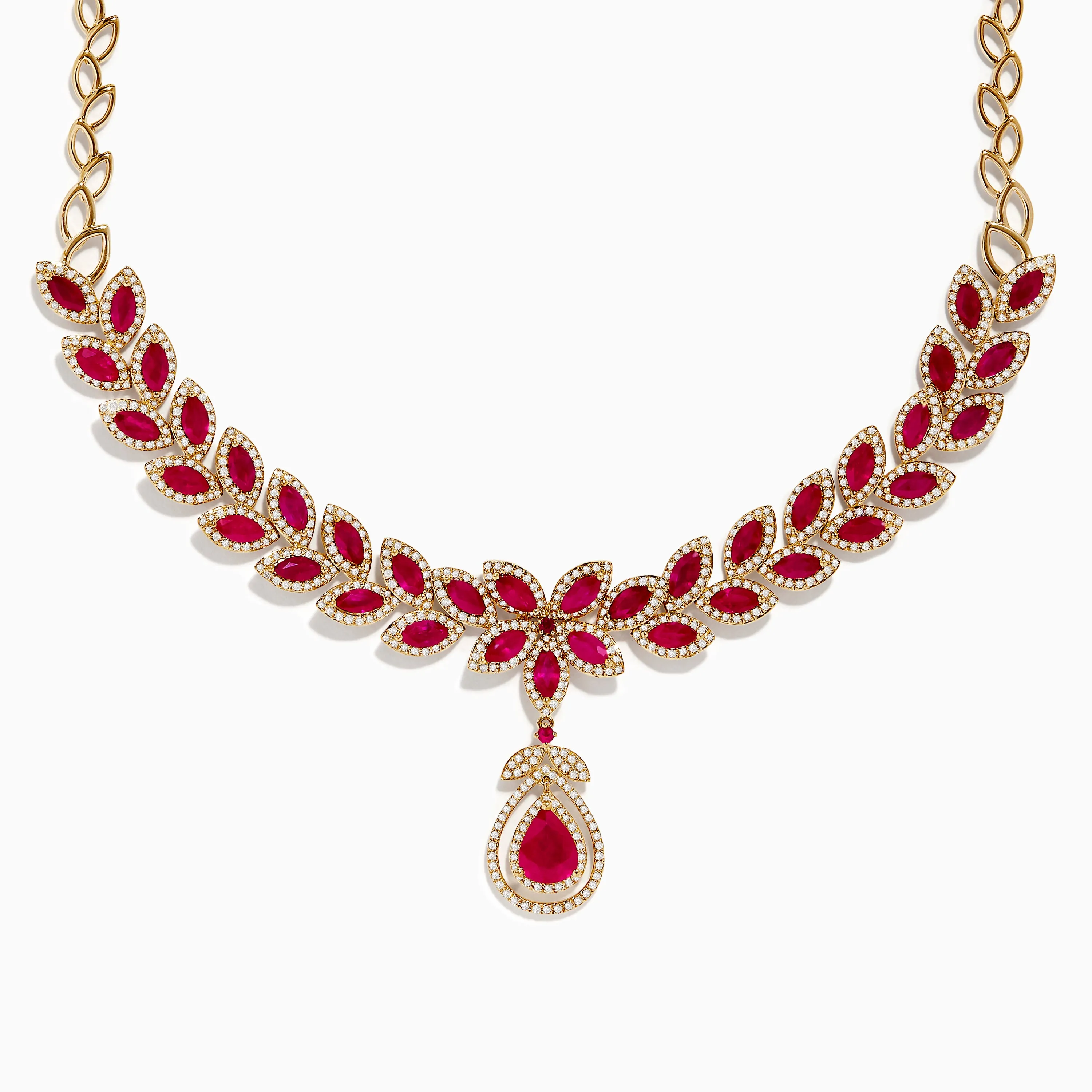 Ruby Royale 14K Yellow Gold Ruby and Diamond Necklace