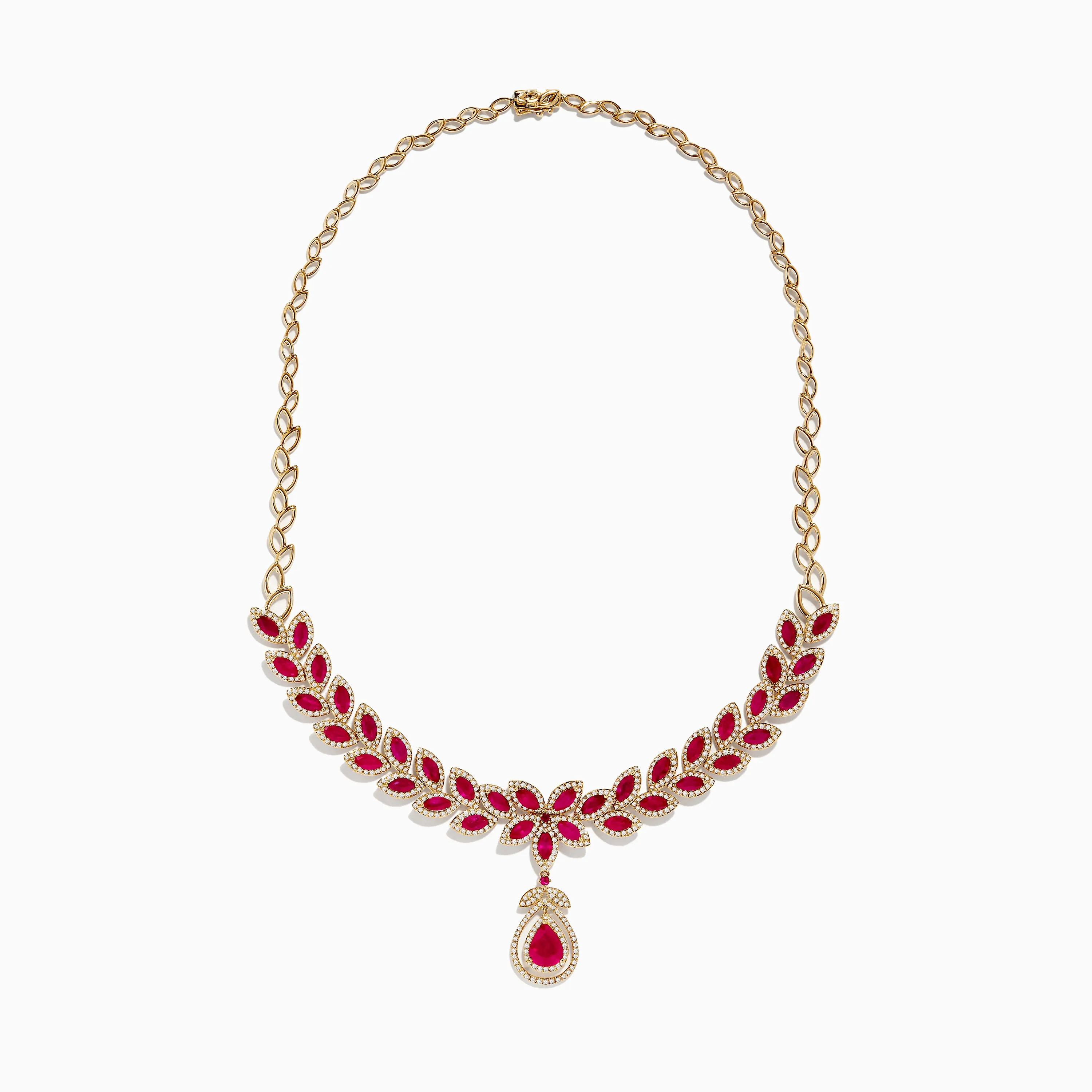 Ruby Royale 14K Yellow Gold Ruby and Diamond Necklace