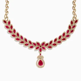 Ruby Royale 14K Yellow Gold Ruby and Diamond Necklace