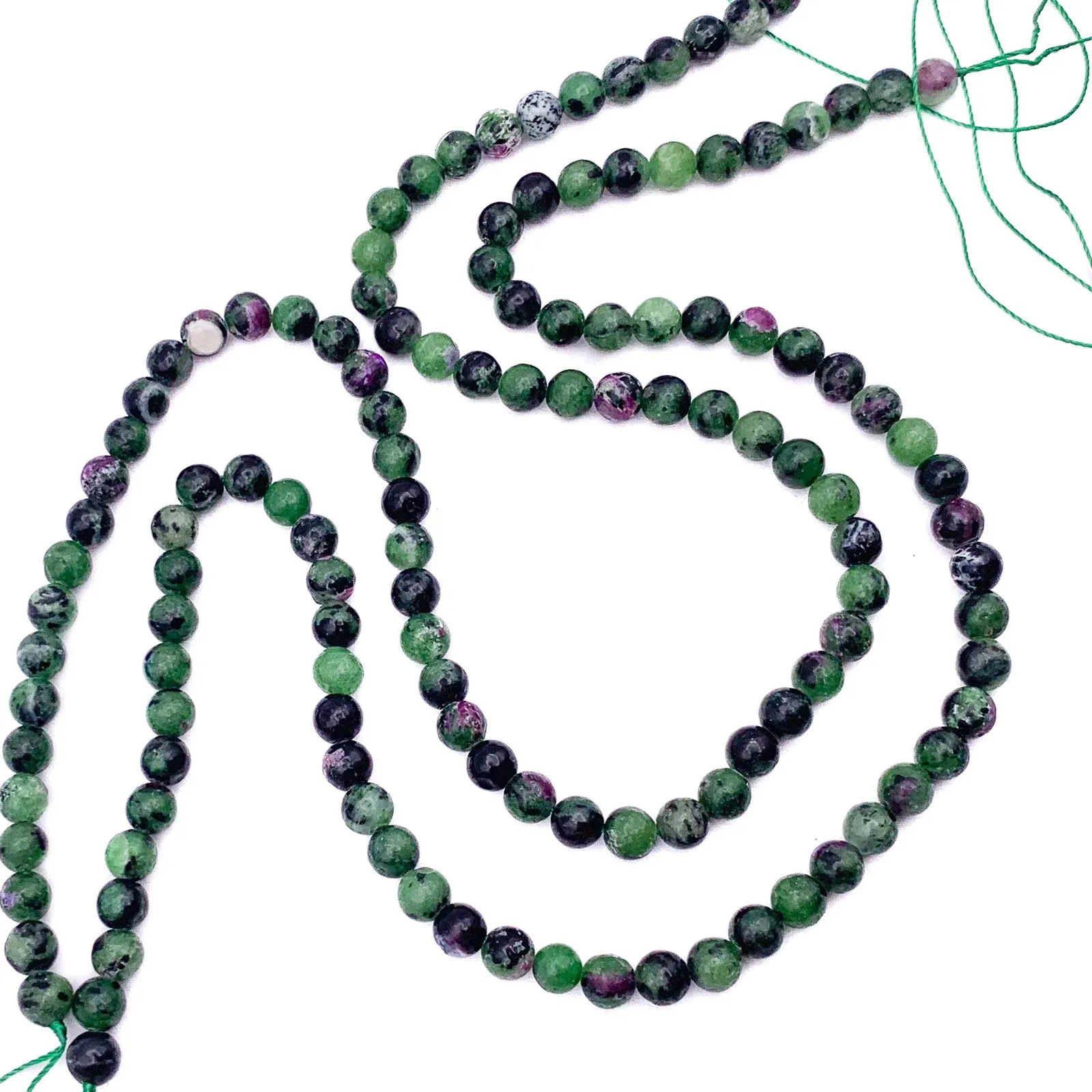 Ruby Zoisite 6.5mm Smooth Rounds Bead Strand