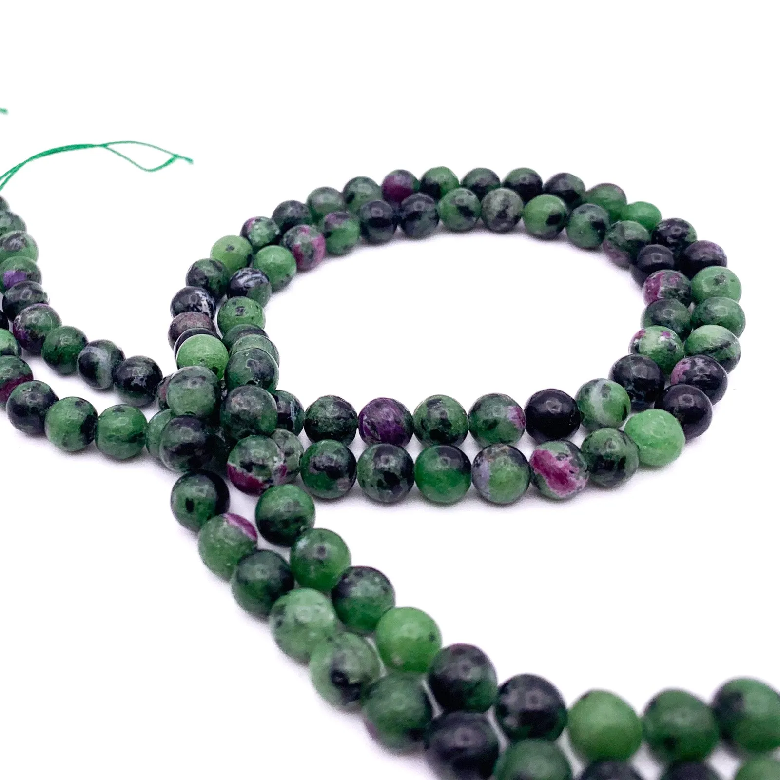 Ruby Zoisite 6.5mm Smooth Rounds Bead Strand