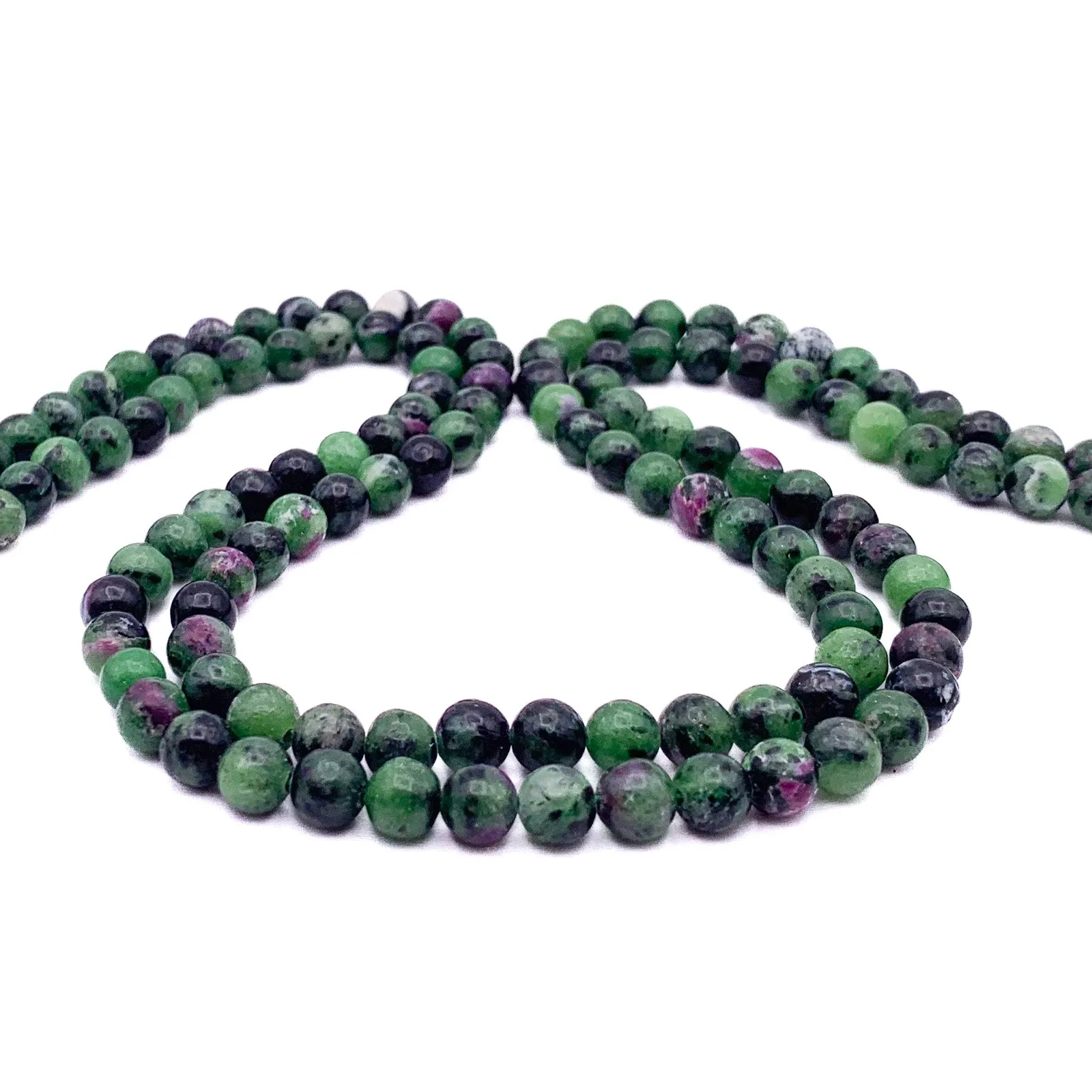 Ruby Zoisite 6.5mm Smooth Rounds Bead Strand