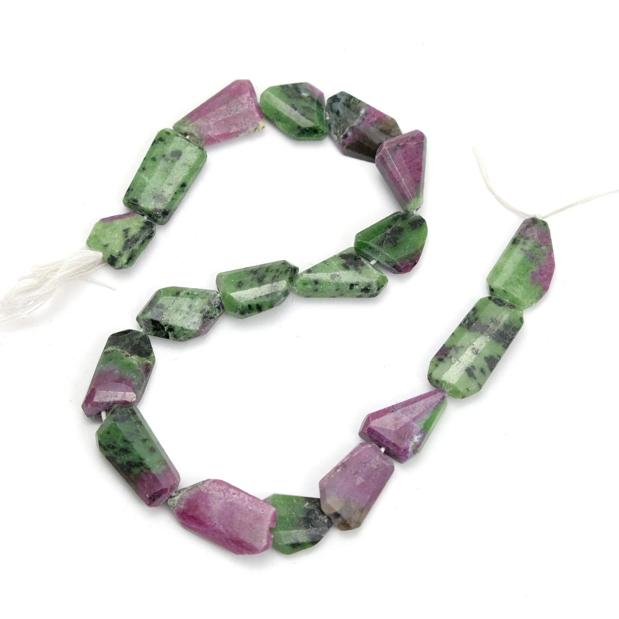 Ruby Zoisite Fine Faceted Nuggets Strand