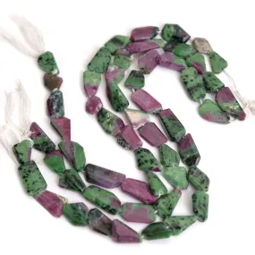 Ruby Zoisite Fine Faceted Nuggets Strand