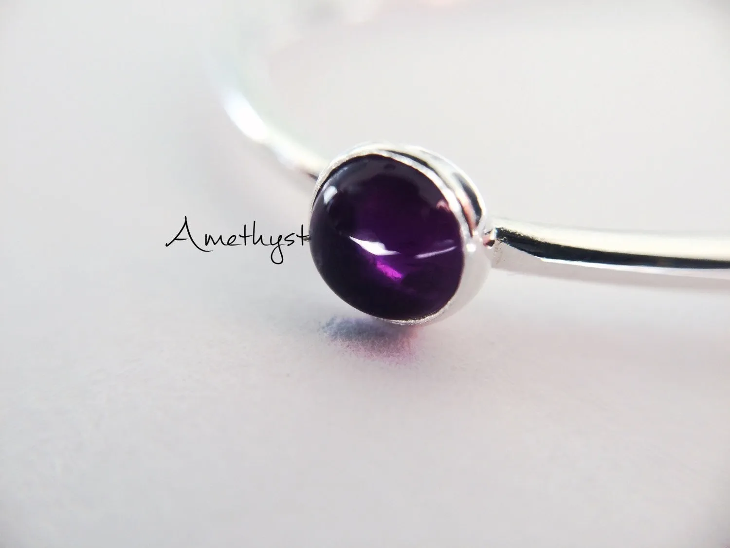 SALE-Amethyst Stacking Ring, Amethyst Ring, Natural Gem Ring, February Birthstone, Amethyst, Gemstone Stacking Ring, Purple, Amethyst, Gift