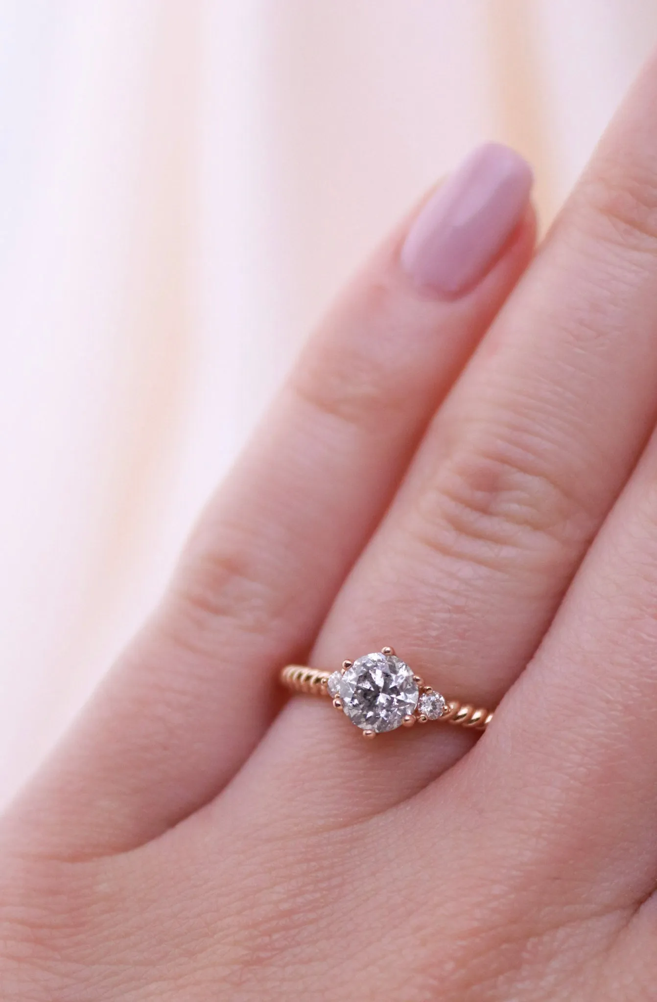 Salt & Pepper Diamond Engagement