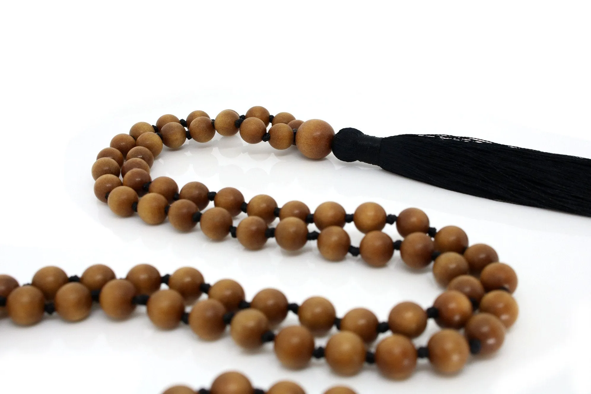 Sandalwood Mala Beads Necklace - "I am Peace"