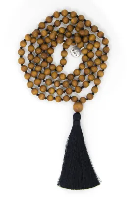 Sandalwood Mala Beads Necklace - "I am Peace"