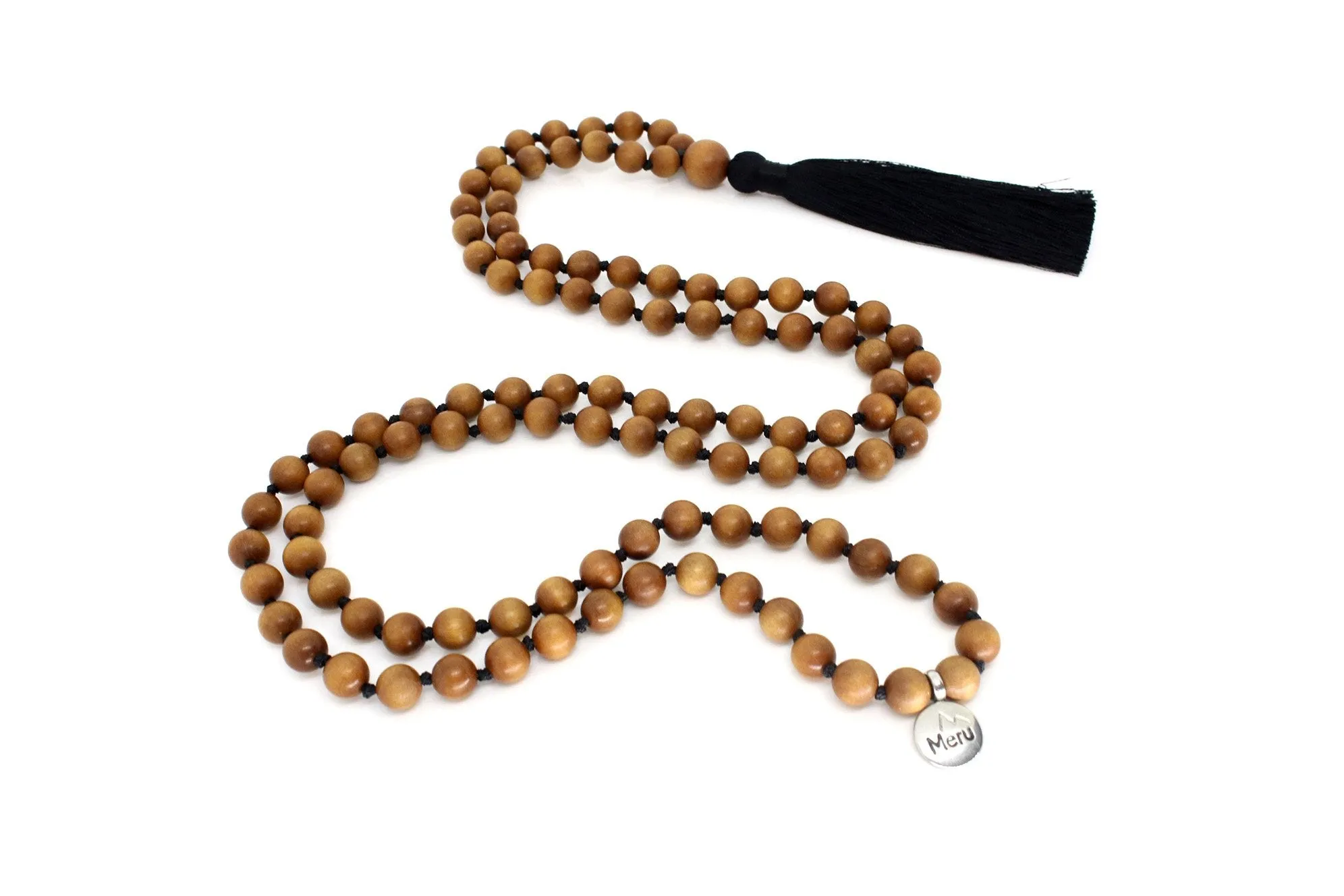 Sandalwood Mala Beads Necklace - "I am Peace"