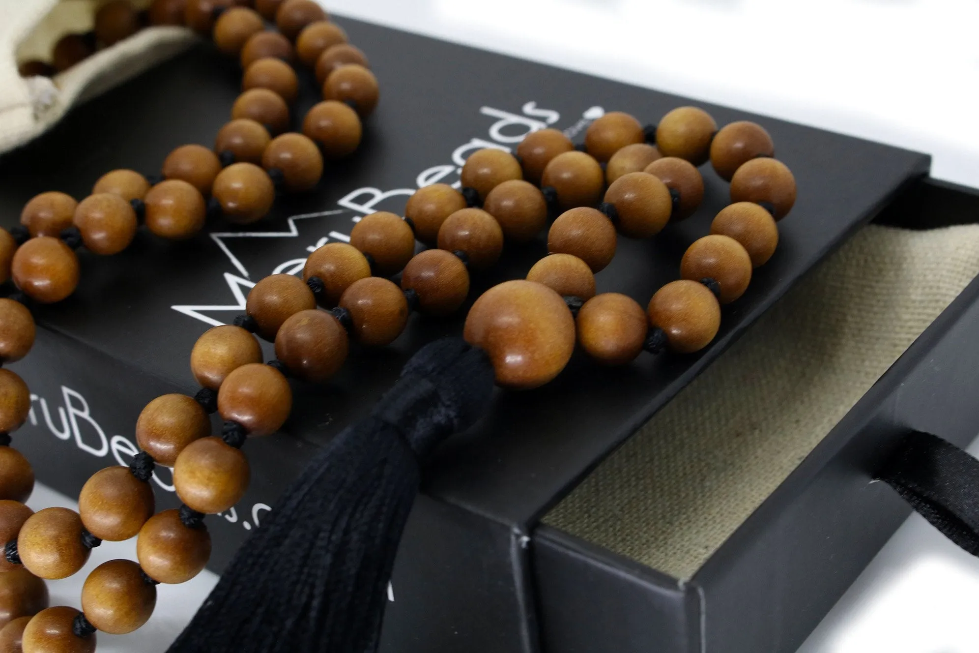 Sandalwood Mala Beads Necklace - "I am Peace"