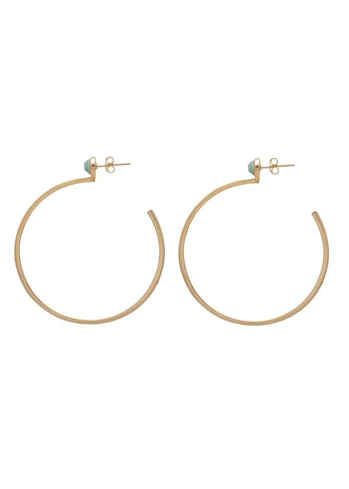 Sarah Mulder Ignite Large Hoops Silver or Gold (3 Stone Options)