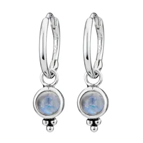 SATELLITE - Moonstone & Sterling Silver Hoops