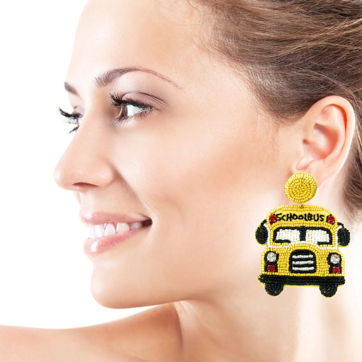 School Bus Beaded Earrings